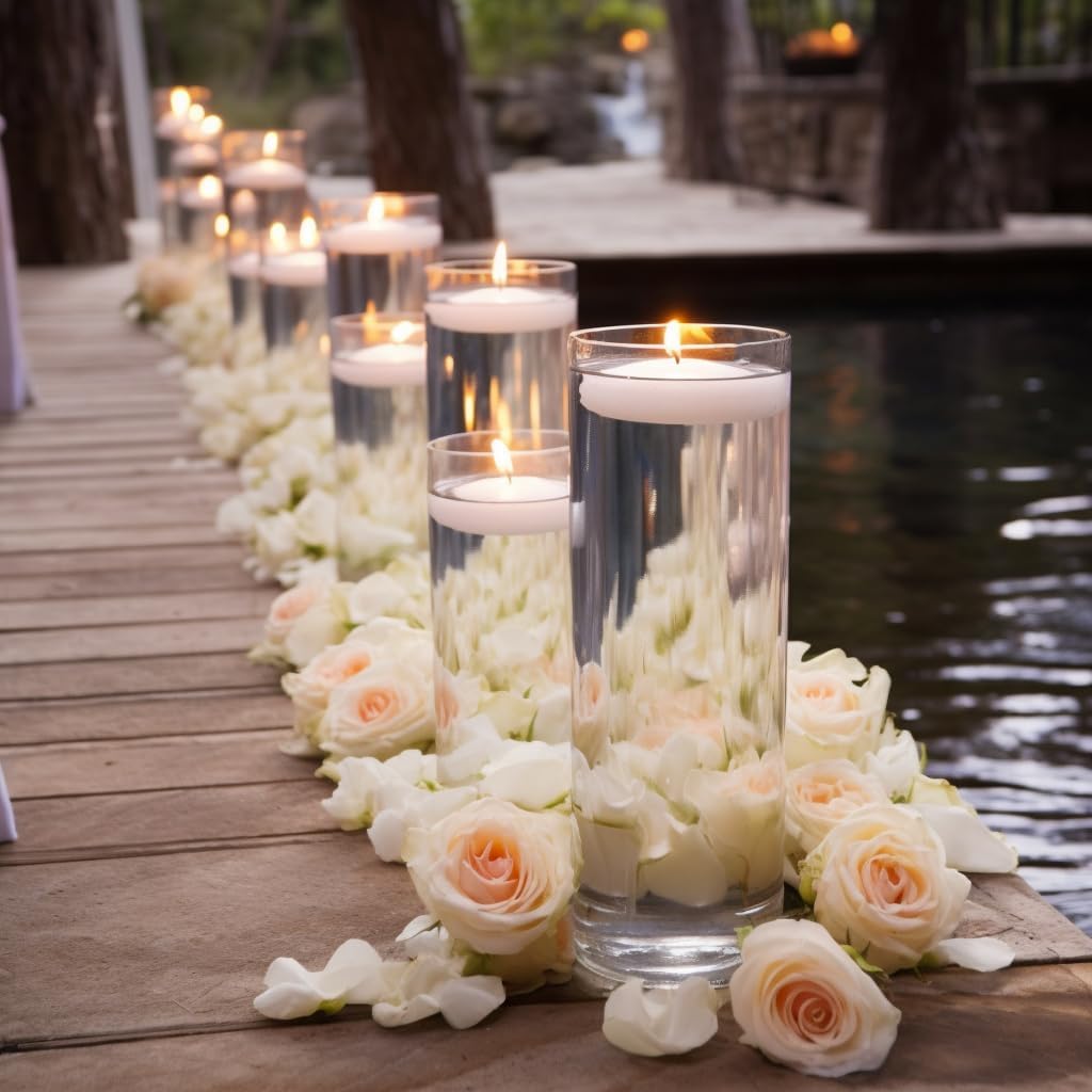 Capaniel bulk-pack floating candles with 8 hours of burn ideal for events