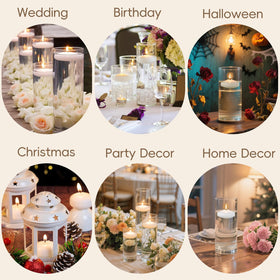 Capaniel floating candles with cotton wicks for stable, smoke-free illumination.