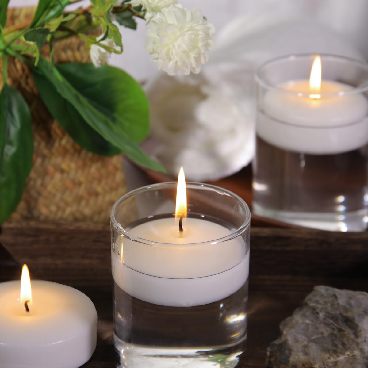 Capaniel odorless floating candle keeps the focus on your centerpiece