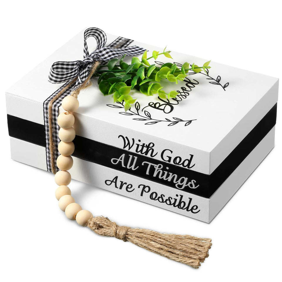 Capoda decorative books stack highlighting rustic wood texture for warm decor.