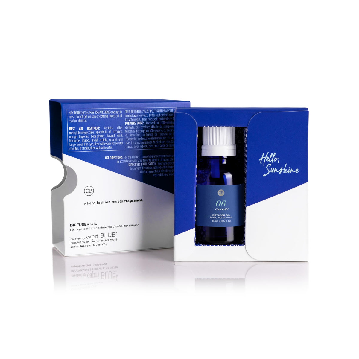 Capri Blue diffuser oil refill shown in bedroom scene for soothing scent