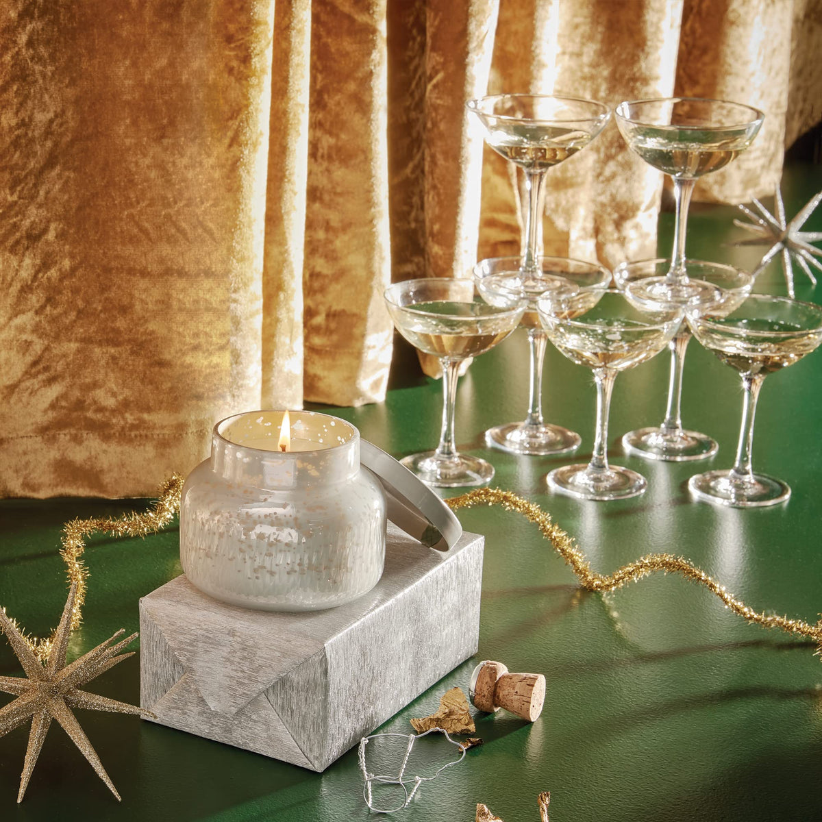 Capri Blue Holiday Mercury Jar shown as a centerpiece accessory for festive rooms