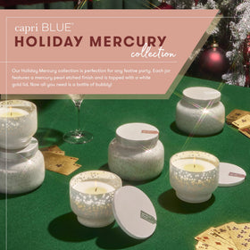 Capri Blue Holiday Mercury Jar packaged gift-ready for Christmas and housewarmings