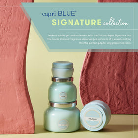 Capri Blue Volcano Aqua Petite Jar burn-time emphasis for cozy evenings.