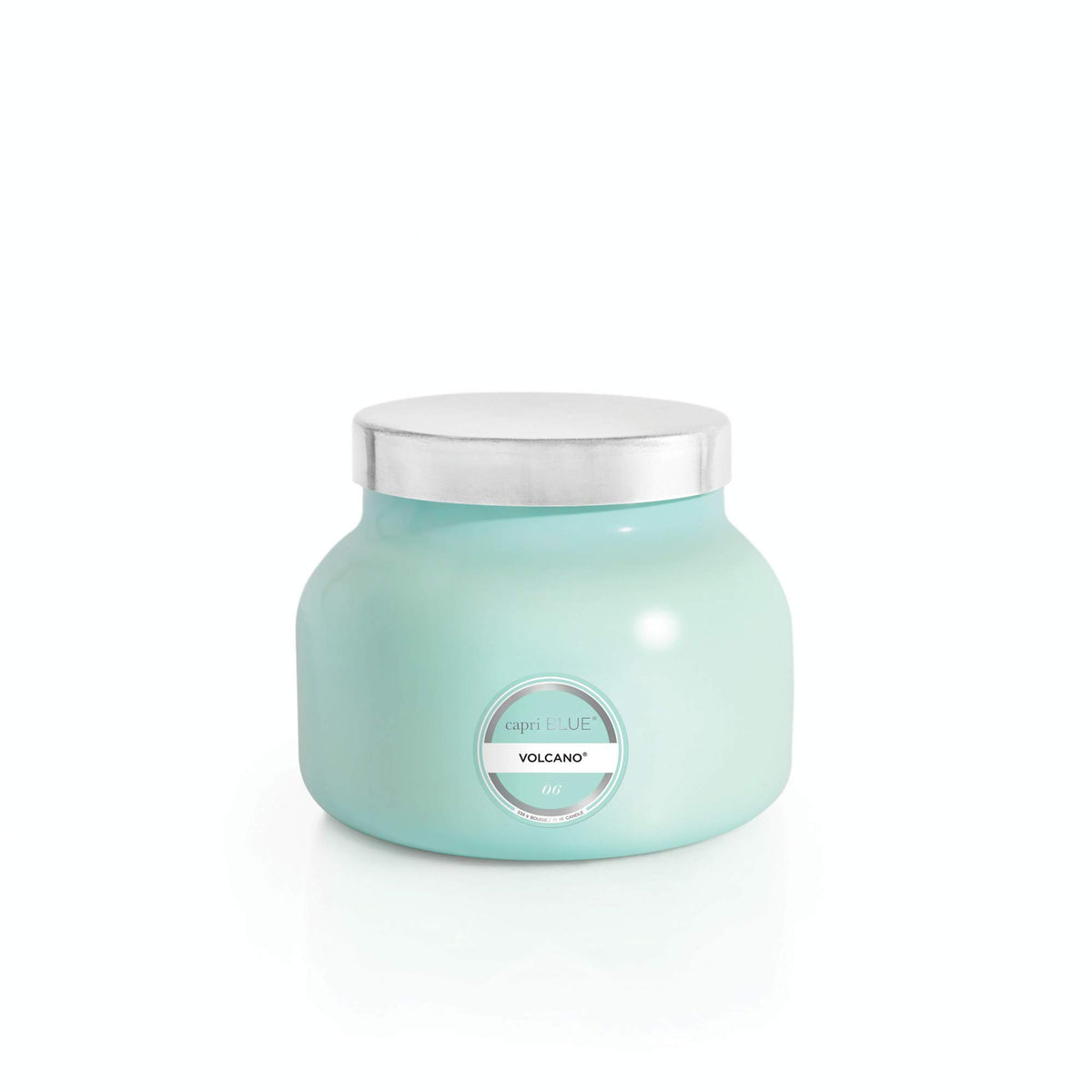 Capri Blue Volcano Aqua signature jar candle adding a bright aqua glow to rooms