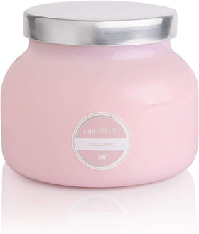 Capri Blue Volcano bubblegum jar enhances vibrant ambiance for living spaces.