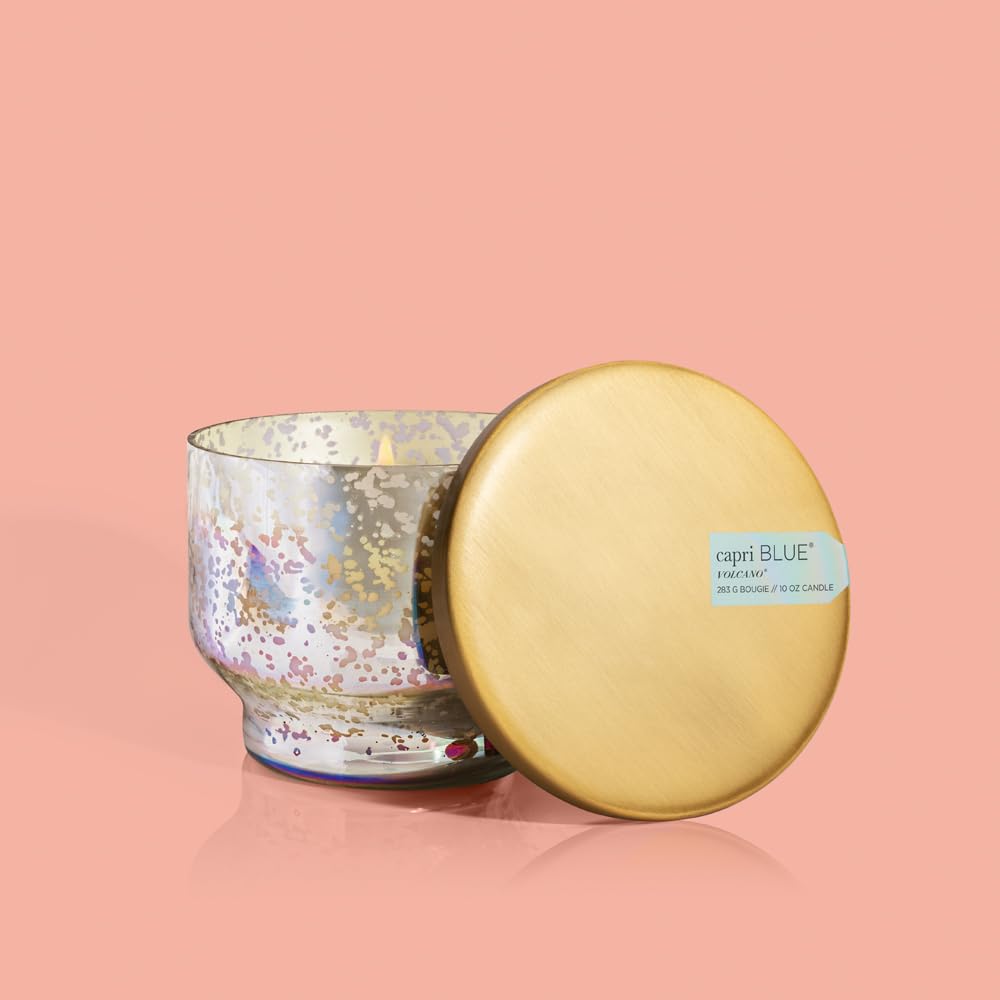 Capri Blue Volcano long-burning soy candle, clean burn and citrusy aroma.