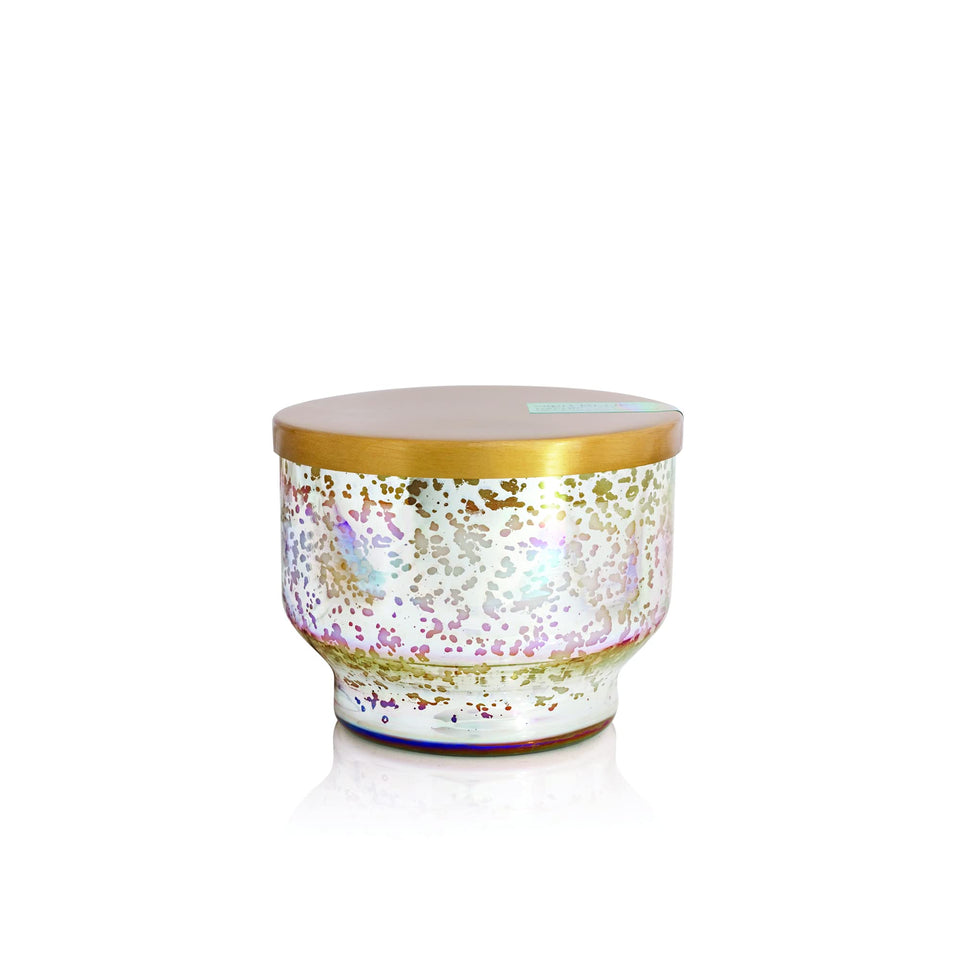 Capri Blue Mercury Iridescent inverted jar candle, Volcano scent, for vibrant home fragrance.
