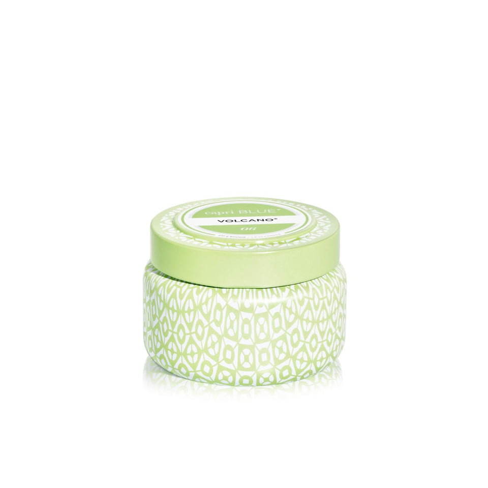Capri Blue Volcano travel tin 8.5 oz for portable fragrance and style.