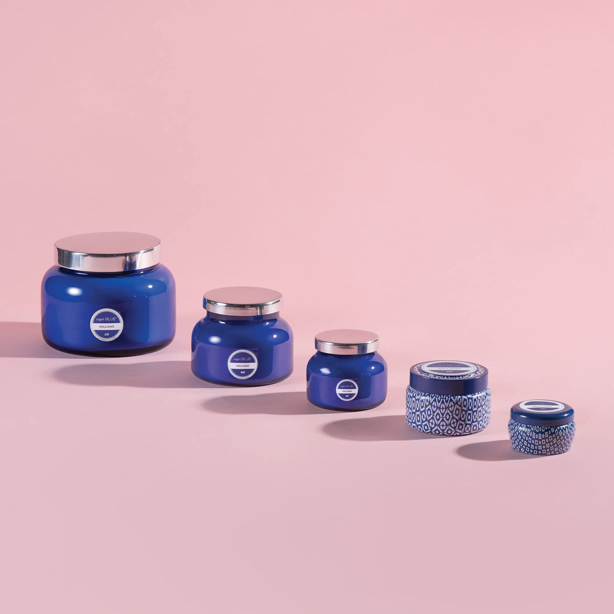 Capri Blue Volcano repurposed glass jar used as stylish vessel