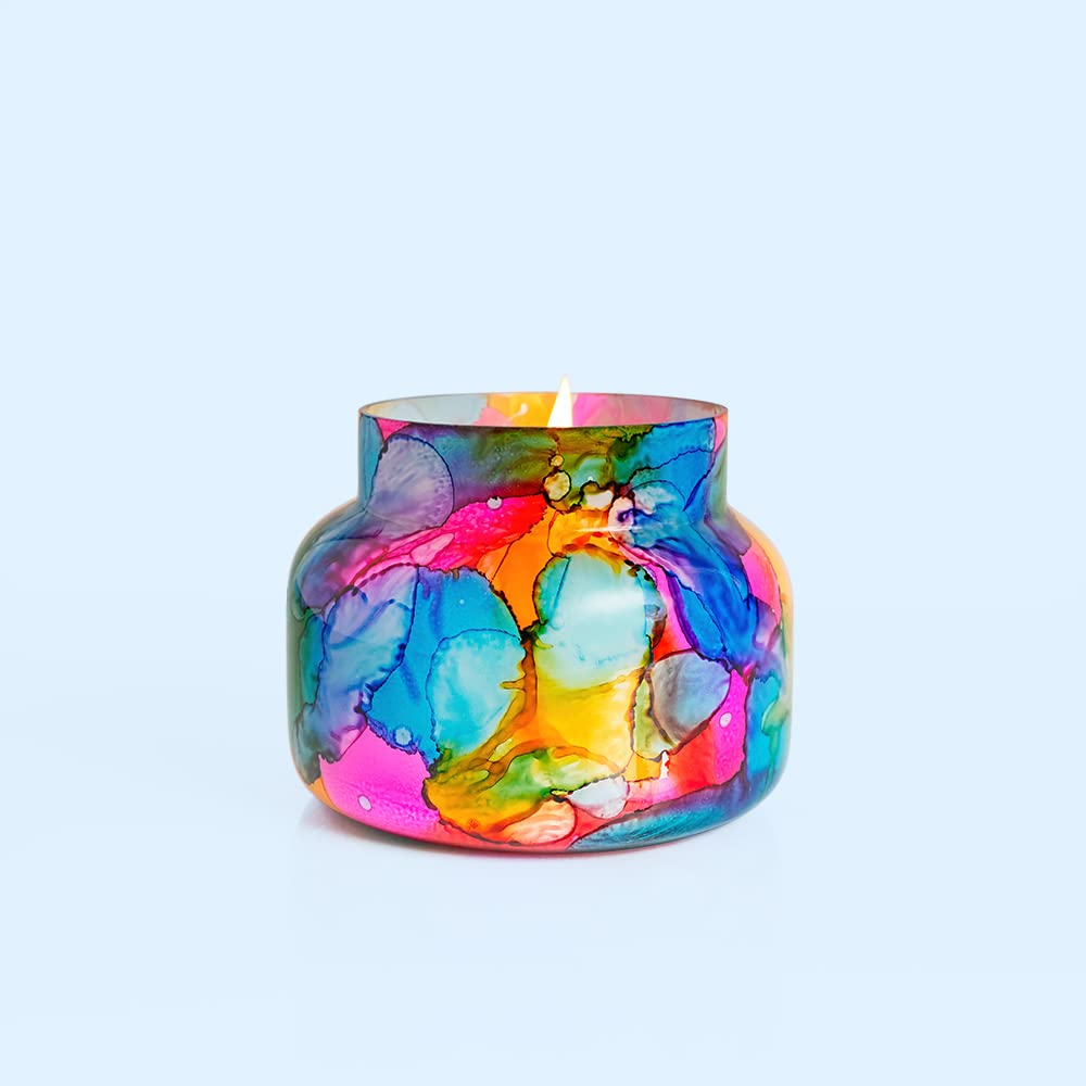 Capri Blue Volcano signature glass jar adds luxury and tropical scent to any room.