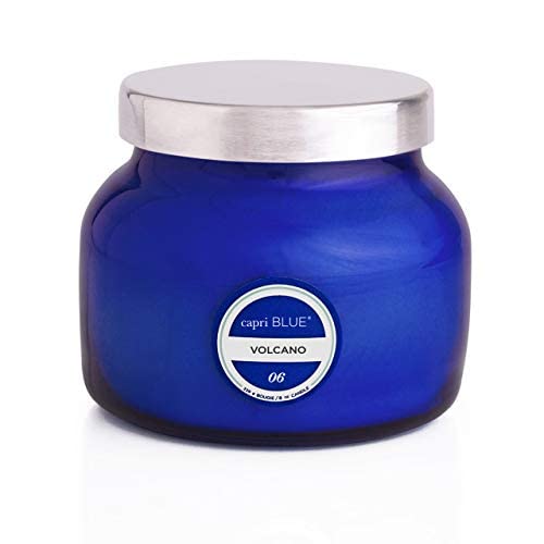 Capri Blue Volcano tropical fruit and citrus scent highlight in glass jar