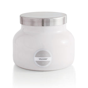 Capri Blue Volcano white jar 19 oz for bright tropical ambiance.