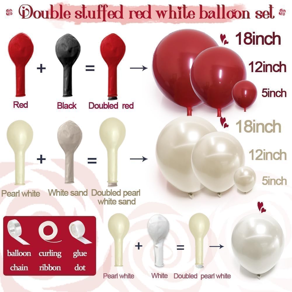 Captank 18/12/5 inch dark red balloons add depth and color