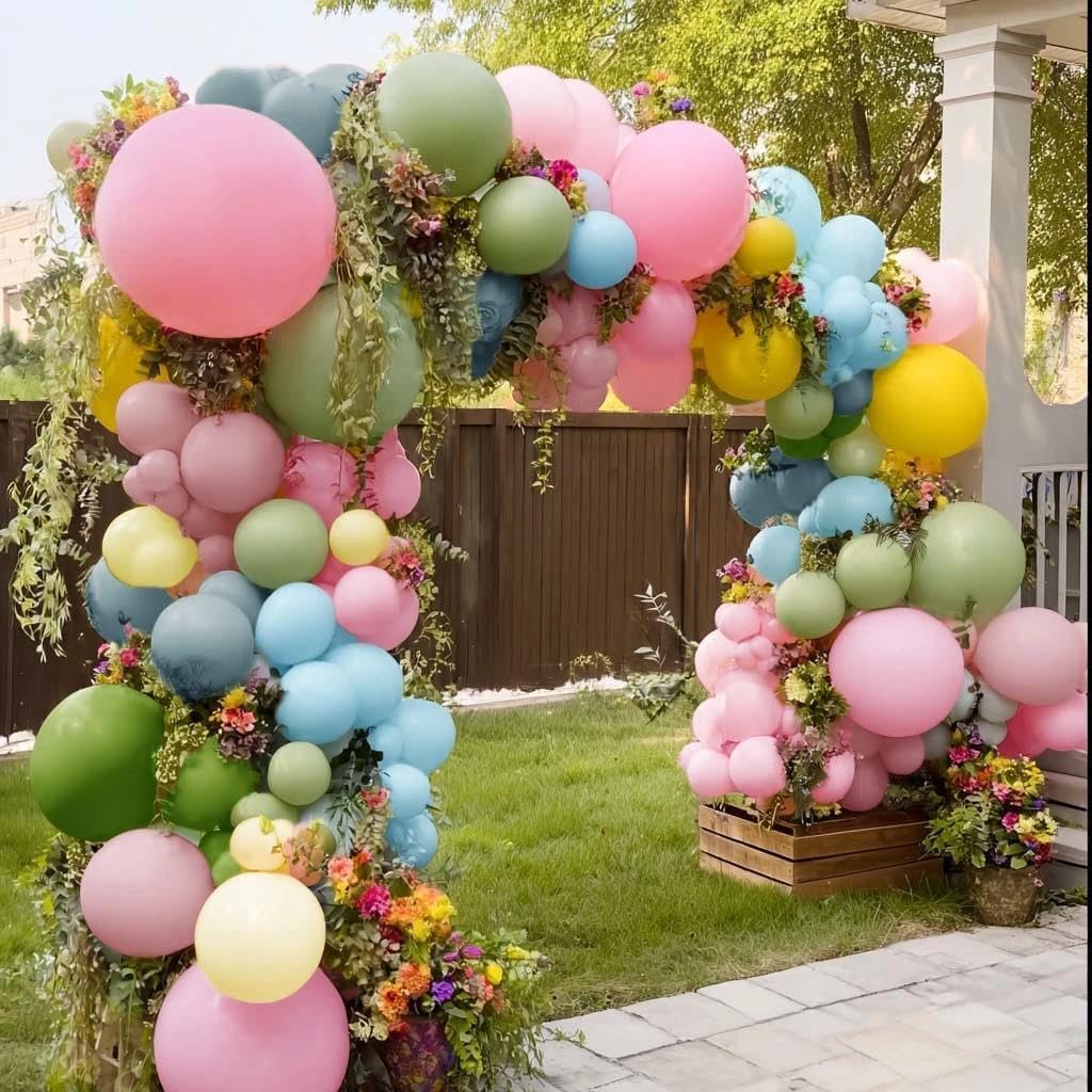 Captank colorful balloon arch kit for spring events and celebrations.