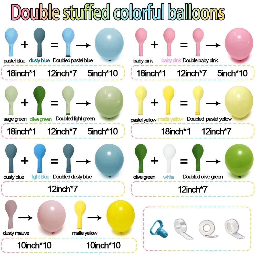 Captank dusty blue 12in balloons add subtle contrast and arch stability.