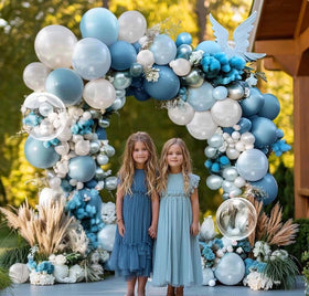 Captank matte white 10-inch balloons provide a clean, modern decor accent.