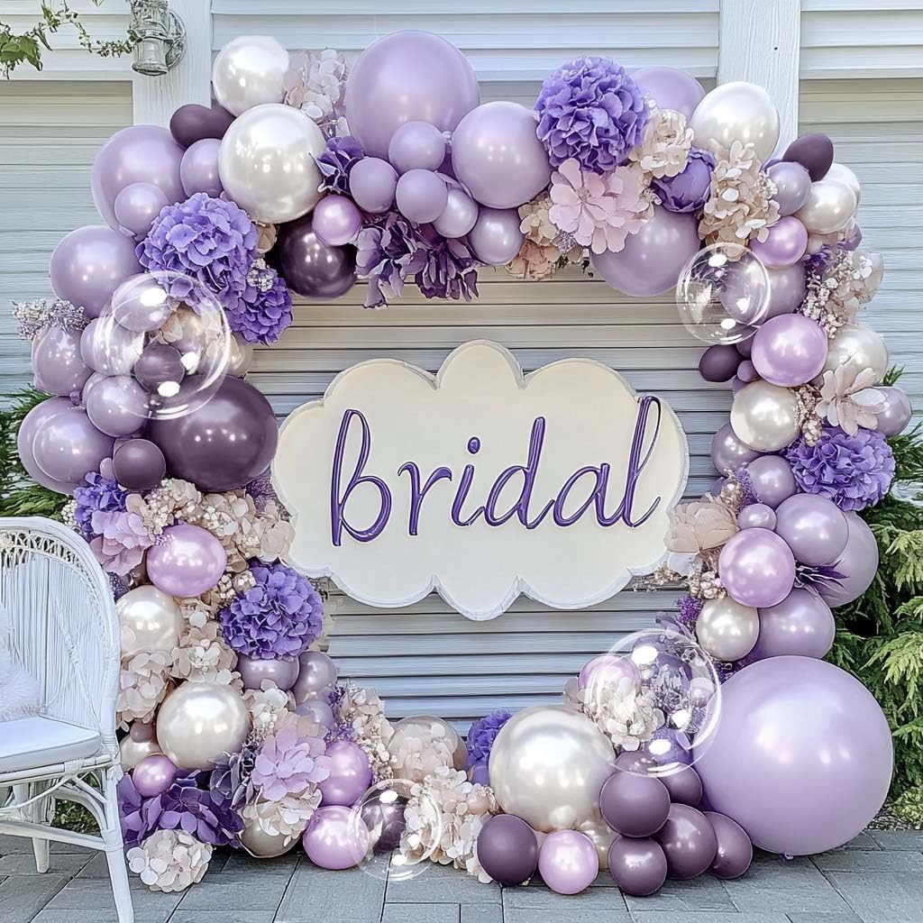 Captank purple curling ribbon completes the finish and ties the garland
