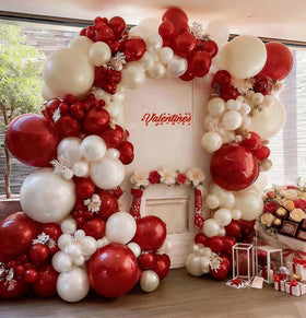 Captank red and white balloon garland arch kit ready for celebrations