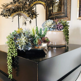 caqpo no-maintenance artificial plants stay fresh without watering or sunlight.