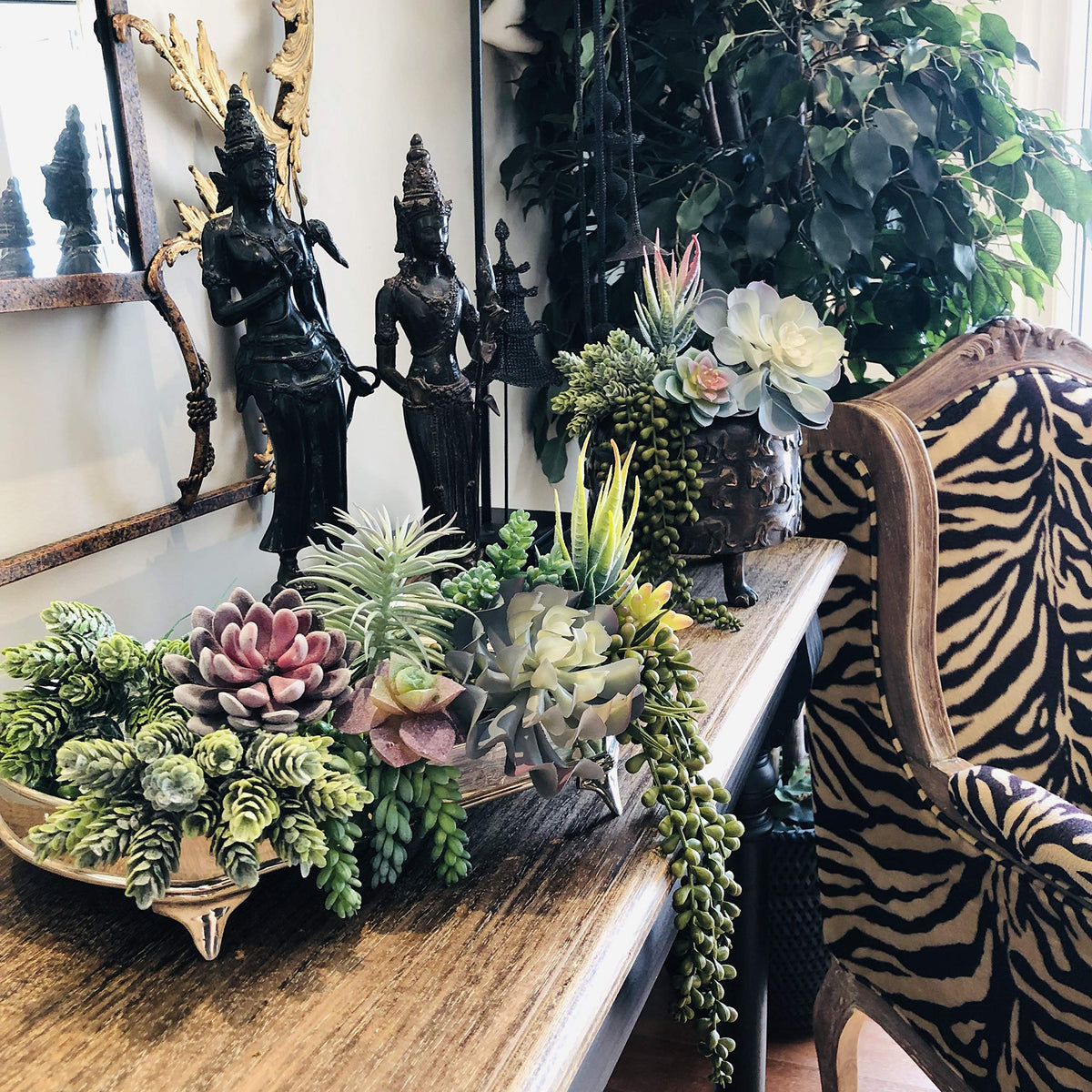 caqpo succulents in realistic colors enhance compact desks or countertops.