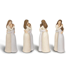 Carracci mother-daughter statue; precise hand-painting enhances any shelf or mantel.