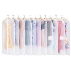 Carbrea garment bags hanging clothes with clear view for easy outfit selection.