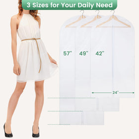 Carbrea garment bags translucent surface enables quick outfit checks while keeping contents private.