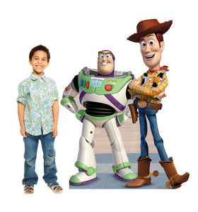Cardboard People Buzz & Woody life-size cutout flat-pack shipping saves space.