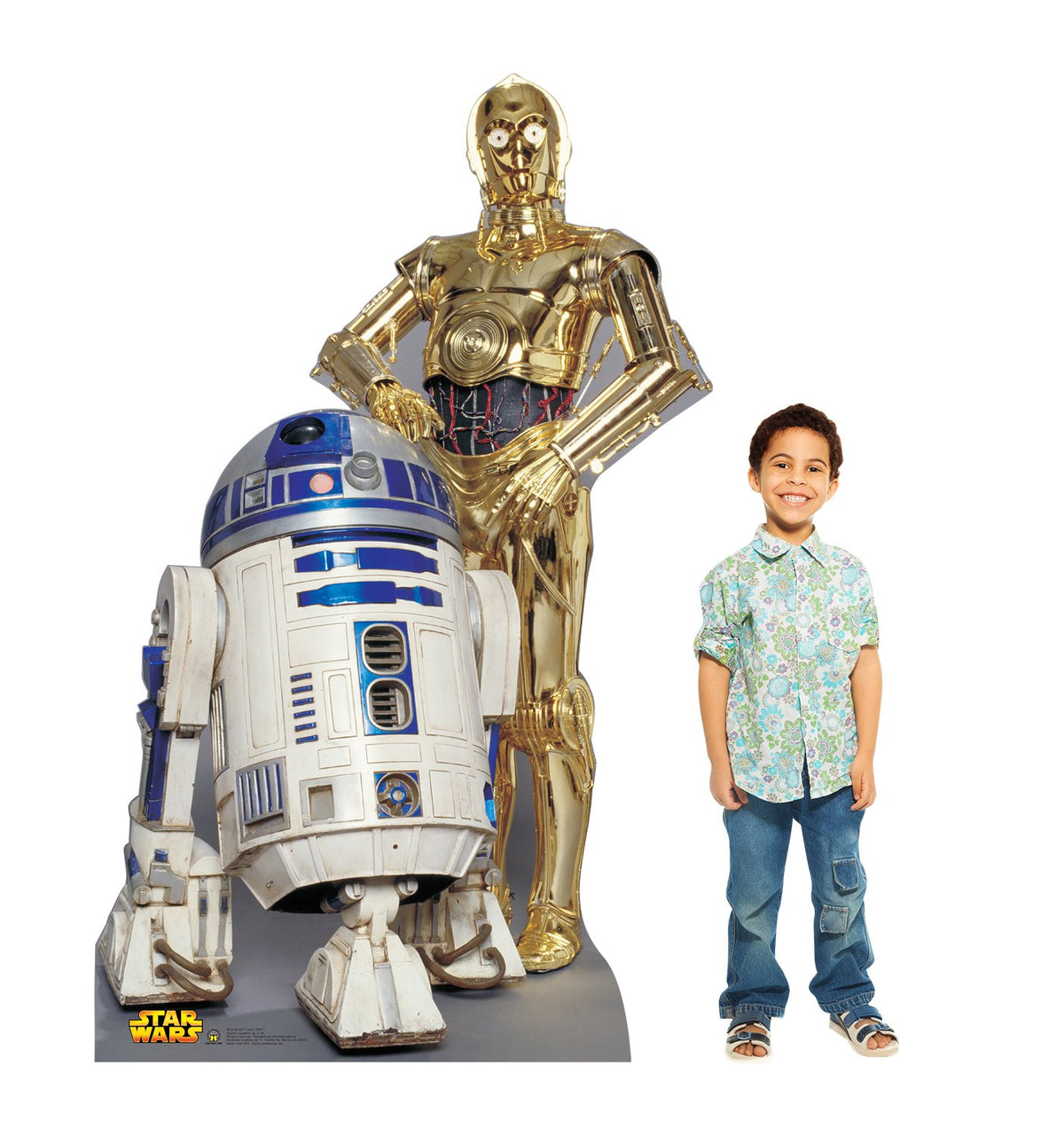 Cardboard People R2-D2 and C-3PO cutouts are durable and reusable.