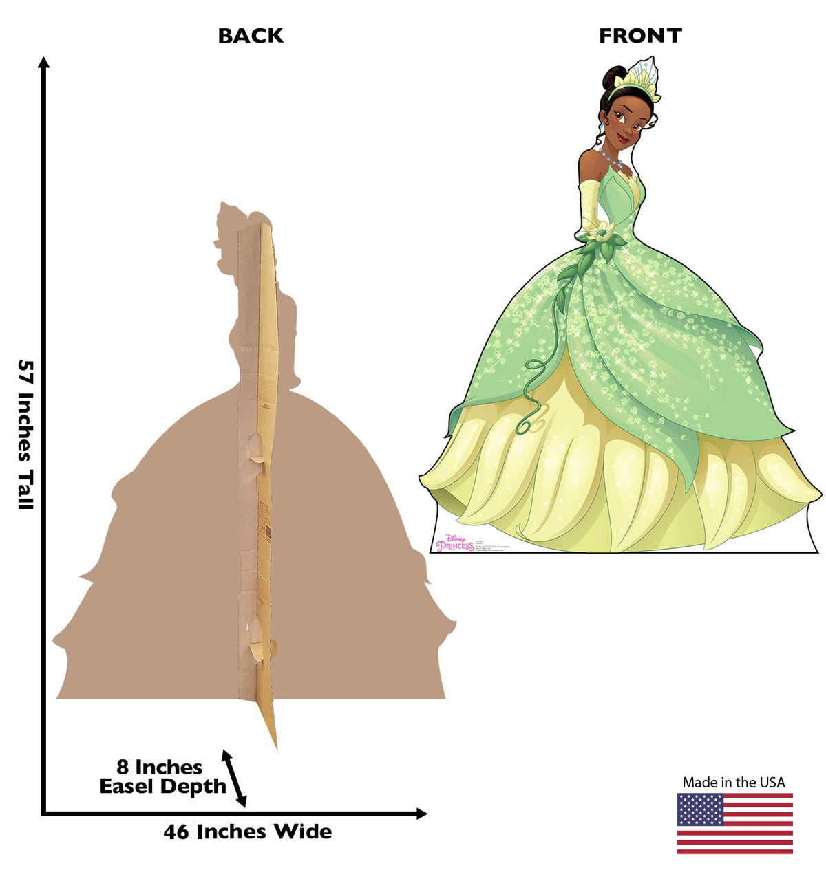 Cardboard People Tiana assembly image showing pre-scored lines for quick setup.