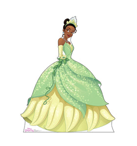 Cardboard People Tiana life-size cutout standup for eye-catching Disney Princess displays.