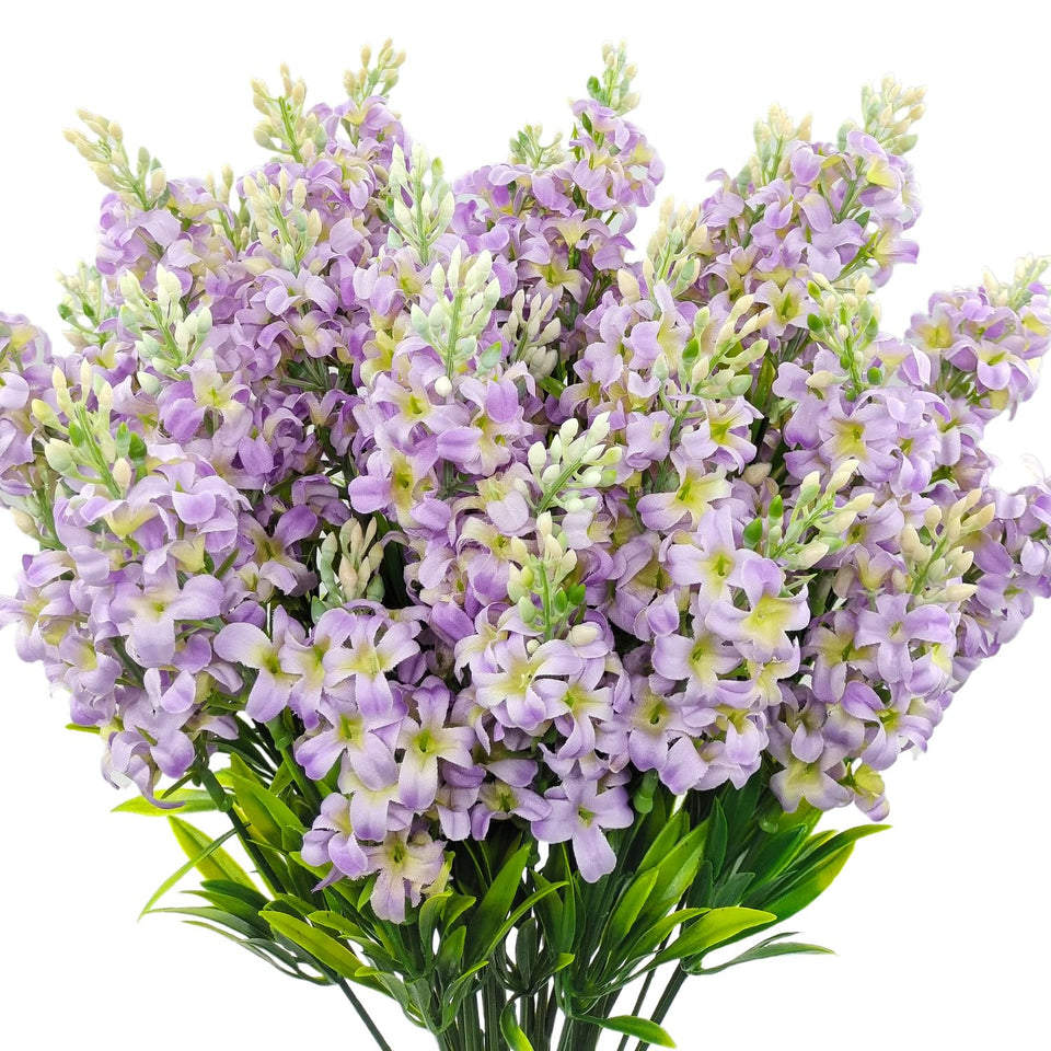 Carfoeny lilacs bouquet in a vase showcasing lifelike blooms for timeless home decor.