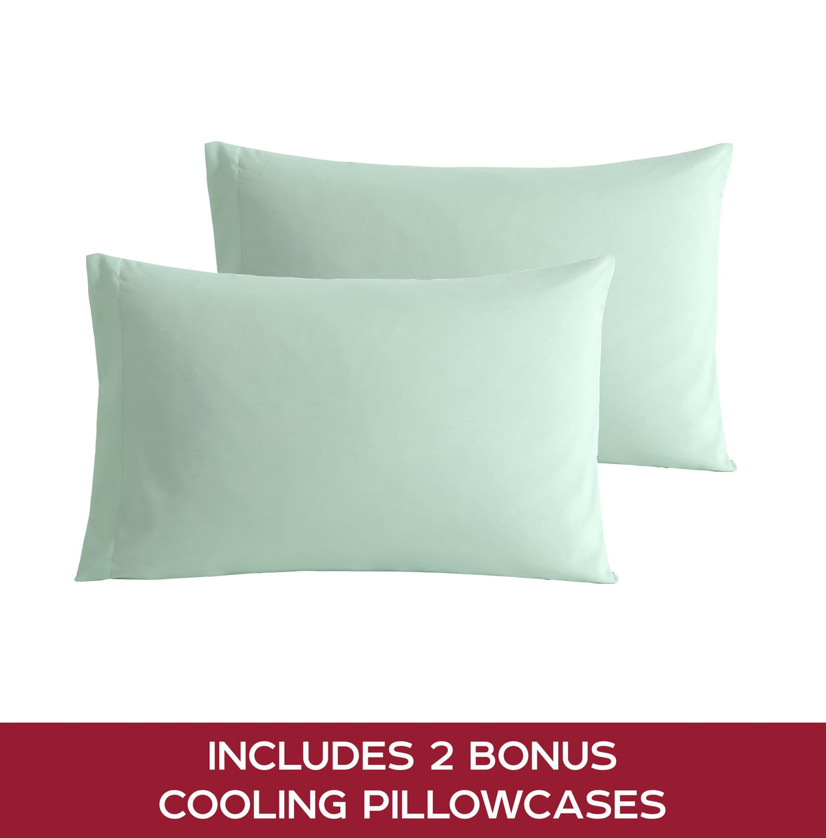 Caribbean Joe solid cooling pillowcases promote temperature regulation.