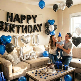 Carnira black latex balloons for sophisticated ambiance.