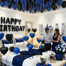 Carnira dark blue latex balloons for elegant romantic décor.