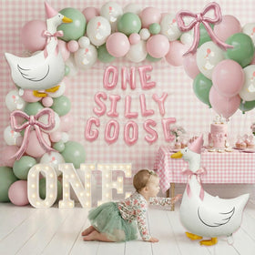 Carnira pink birthday hats to dress up the goose balloons