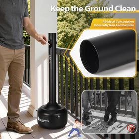 CAROD steel trash receptacle 4gal capacity supports tidy outdoor spaces