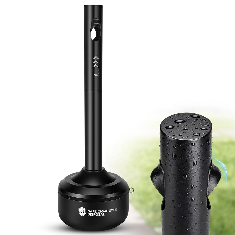 CAROD steel trash receptacle outdoor assembly showing easy setup and stable placement