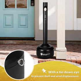 CAROD steel trash receptacle rain guard keeps interior dry and odor-free