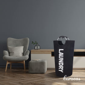 Caroeas 125L laundry basket aluminum frame supports heavy loads.
