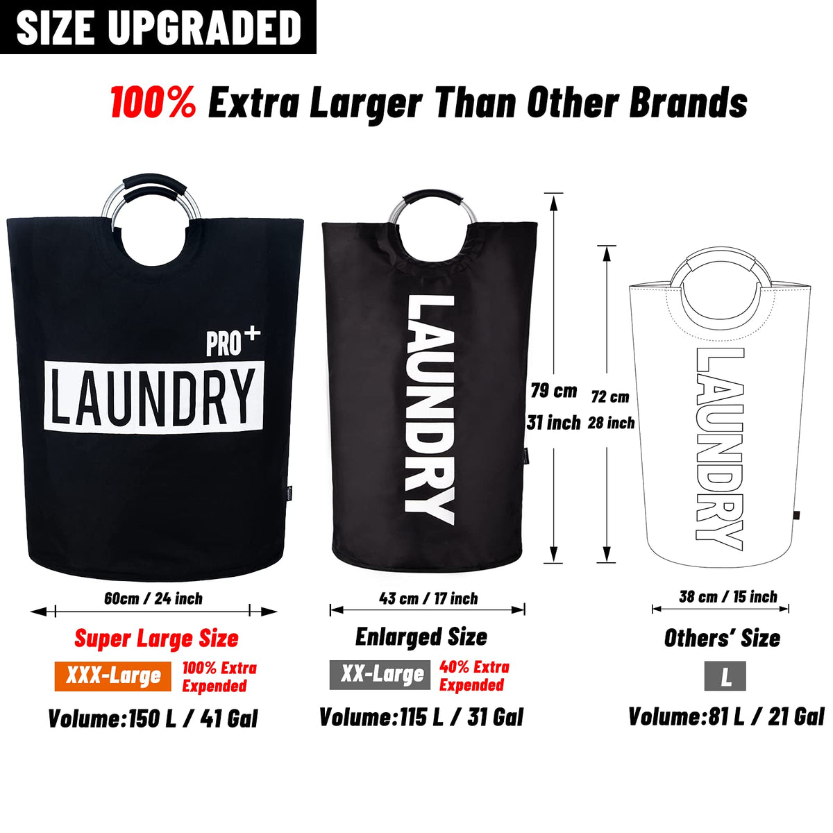 Caroeas laundry basket with waterproof oxford fabric emphasizes odor resistance