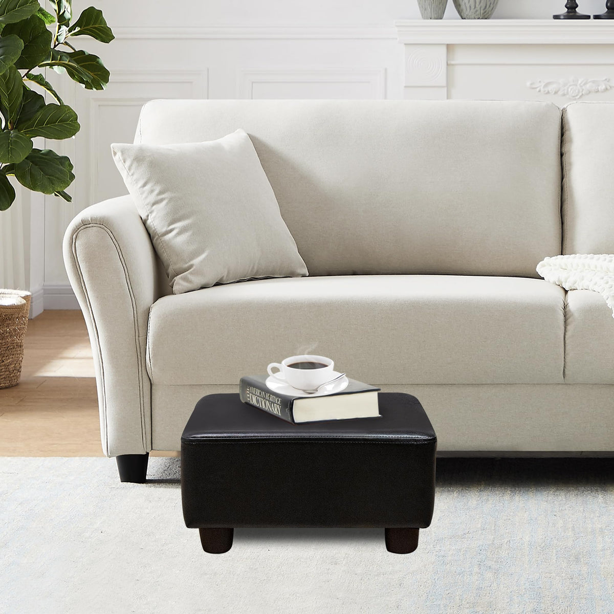 CAROLMADE foot-stool foam detail shows soft PU cover and plush cushion for comfort.