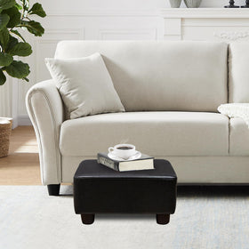 CAROLMADE foot-stool foam detail shows soft PU cover and plush cushion for comfort.