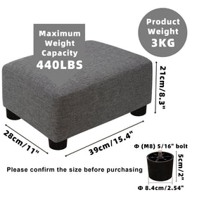 CAROLMADE sturdy ottoman with anti-slip feet keeps it in place