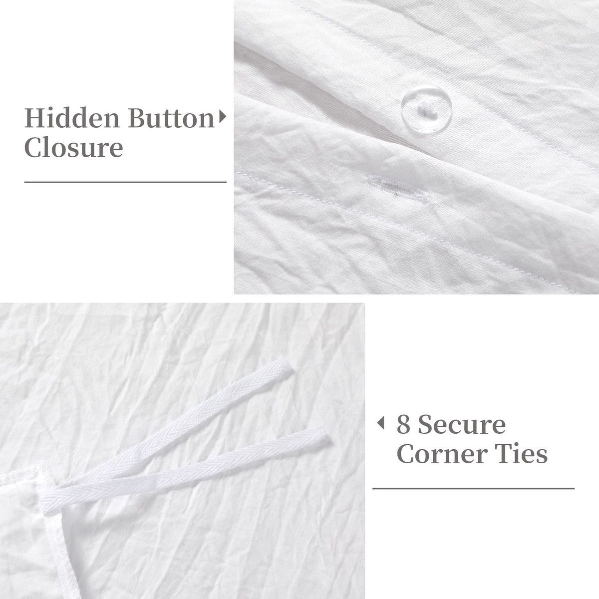 CAROMIO inner ties secure the duvet for movement-free nights.