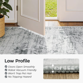 Carpelux rug under dining table integrates smoothly with furniture and chairs for mealtimes.