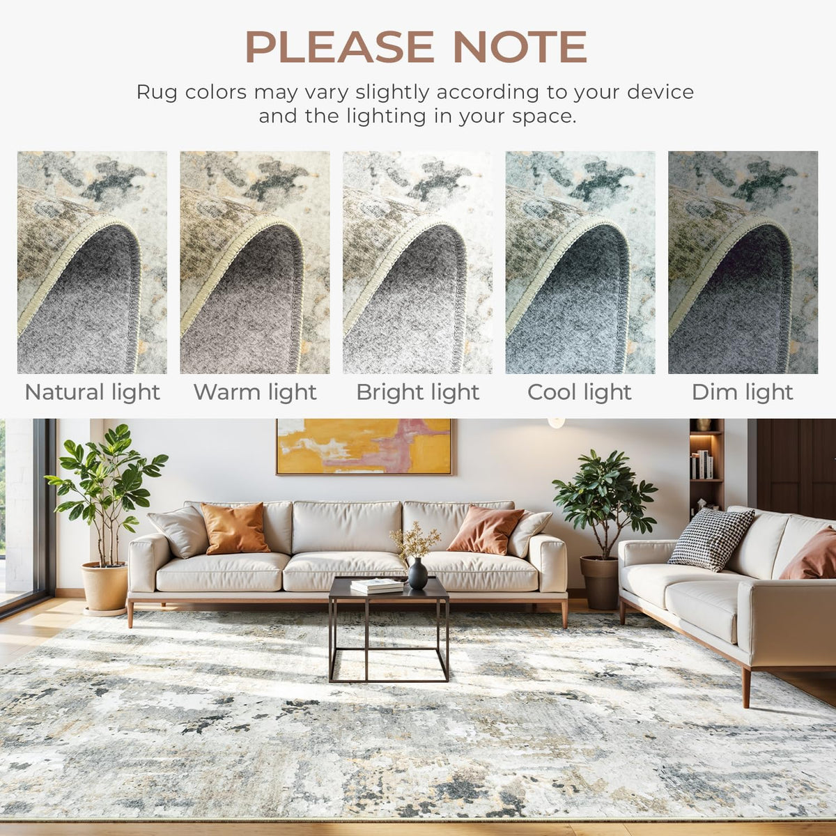 Carpelux pet-friendly rug speckled design hides everyday messes
