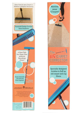 Carpet Corrector can straighten rug fringe for a neater look.