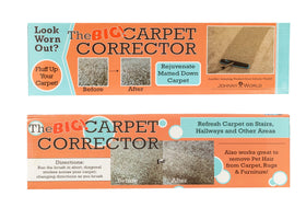 Carpet Corrector helps remove pet hair from rugs and ottomans.